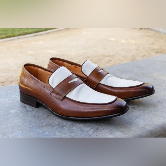 Carrucci Leather Brown Men’s Oxford Loafers Shoes, size 9.5 - Picture 2 of 8